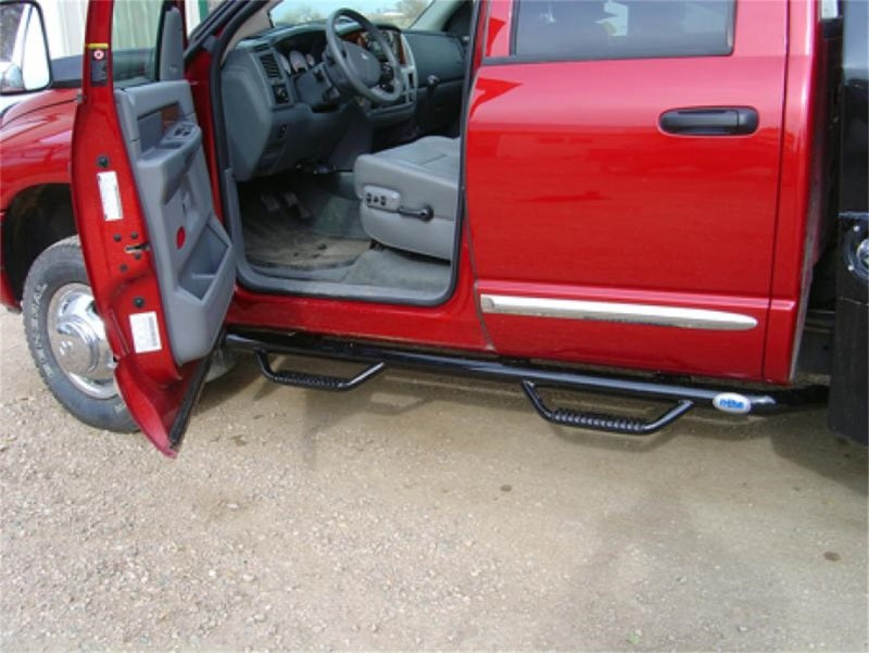 Load image into Gallery viewer, N-Fab Nerf Step 02-08 Dodge Ram 1500/2500/3500 Quad Cab 4 Door - Gloss Black - Cab Length - 3in
