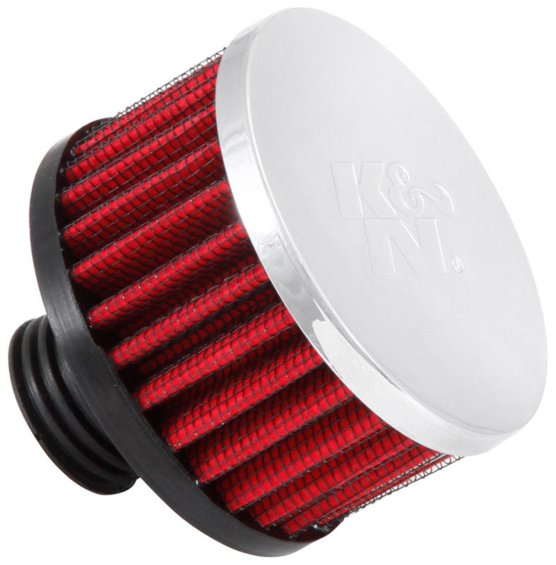 Load image into Gallery viewer, K&amp;N .5in Flange ID x 3in OD x 3.25in H Rubber Base Crankcase Vent Filter
