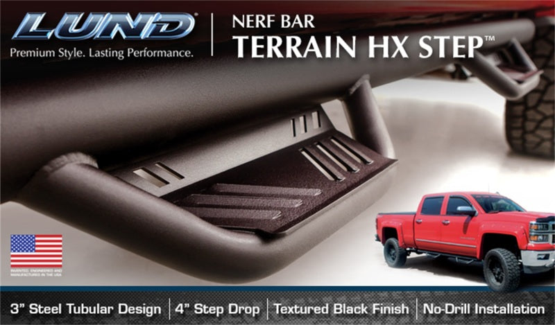 Load image into Gallery viewer, Lund 15-17 Chevy Colorado Crew Cab Terrain HX Step Nerf Bars - Black
