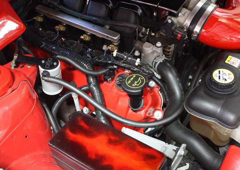 Load image into Gallery viewer, J&amp;L 05-10 Ford Mustang GT/Bullitt/Saleen Passenger Side Oil Separator 3.0 - Clear Anodized
