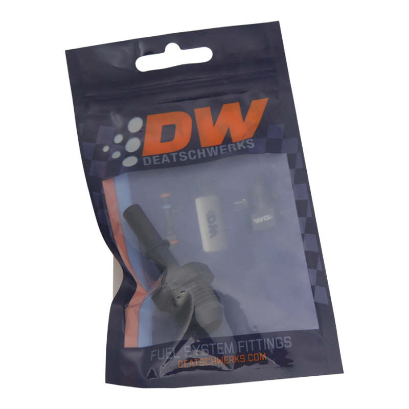 Load image into Gallery viewer, DeatschWerks 8AN Male Flare to 5/16in Male EFI Quick Connect Adapter - Anodized Matte Black
