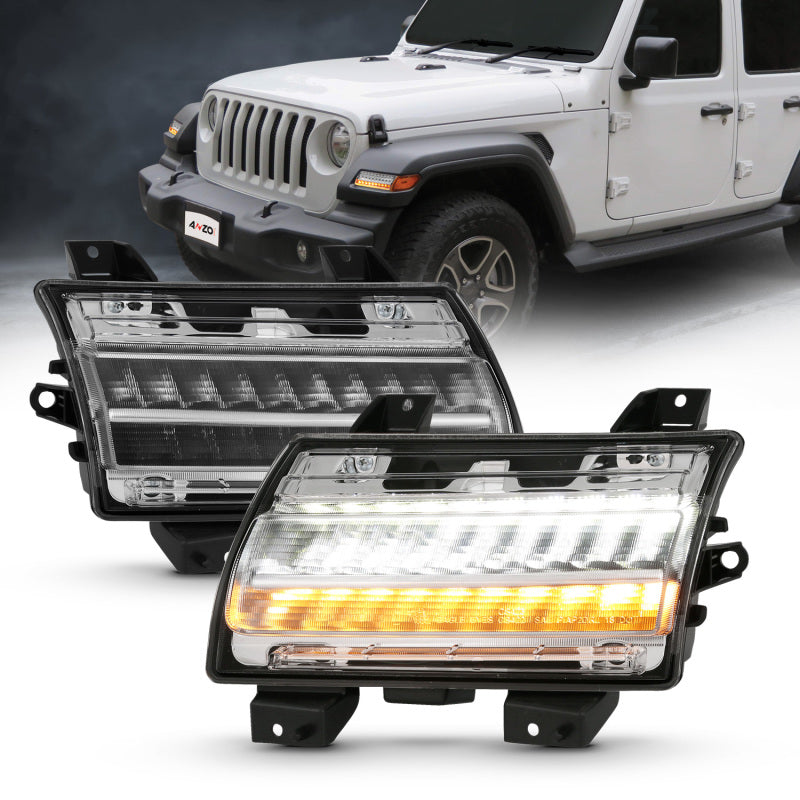 Load image into Gallery viewer, ANZO 18-19 Jeep Wrangler JL Halogen Chrome Clear w/ Sequential Signal
