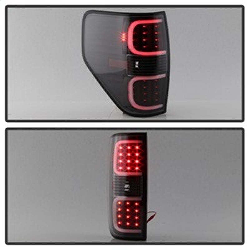 Load image into Gallery viewer, xTune Ford F150 09-14 LED Tail Lights - Black ALT-ON-FF15009-LBLED-BK
