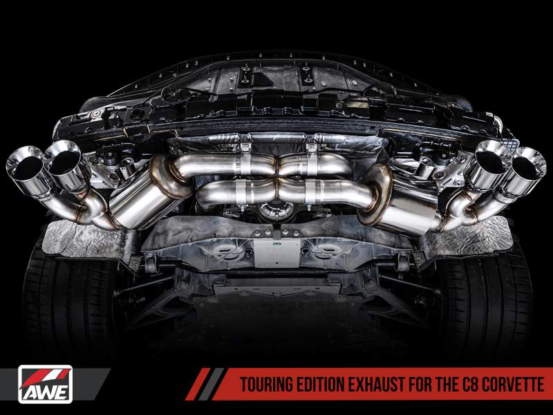 Load image into Gallery viewer, AWE Tuning 2020 Chevrolet Corvette (C8) Touring Edition Exhaust - Quad Diamond Black Tips
