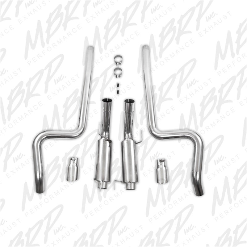 Load image into Gallery viewer, MBRP 05-09 Ford Shelby GT500 / GT Dual Split Rear Race Version, T409 4in Tips Exhaust System
