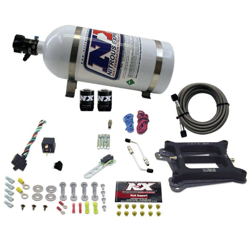 Load image into Gallery viewer, Nitrous Express 4150 4-BBL/Gasoline Nitrous Kit (50-300HP) w/10lb Bottle
