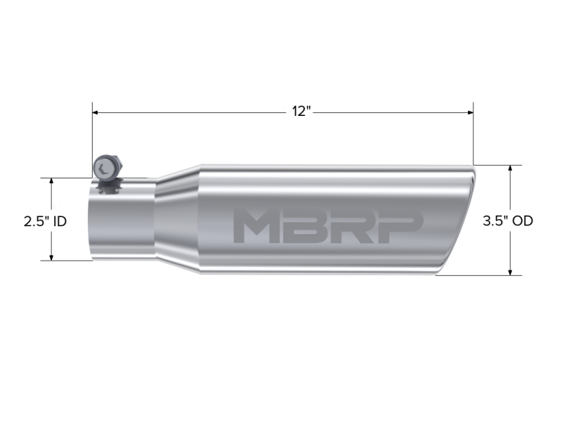 Load image into Gallery viewer, MBRP Universal Tip 3in O.D. Angled Rolled End 2 inlet 10 length
