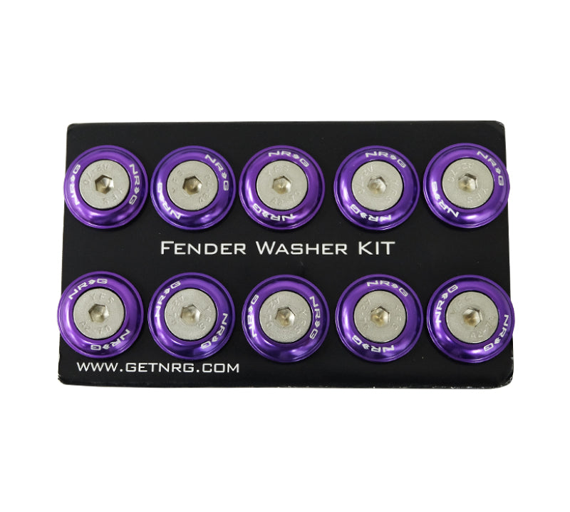 Load image into Gallery viewer, NRG Fender Washer Kit w/Rivets For Plastic (Purple) - Set of 10
