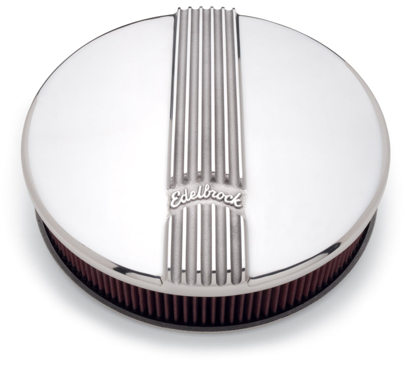 Load image into Gallery viewer, Edelbrock Air Cleaner Classic Series Round Aluminum Top Cloth Element 14In Dia X 3 9In Polished
