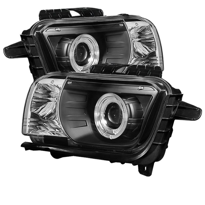 Load image into Gallery viewer, Spyder Chevy Camaro 10-13 Projector Headlights Dual Halo LED Halo Blk High/ PRO-YD-CCAM2010-HL-BK
