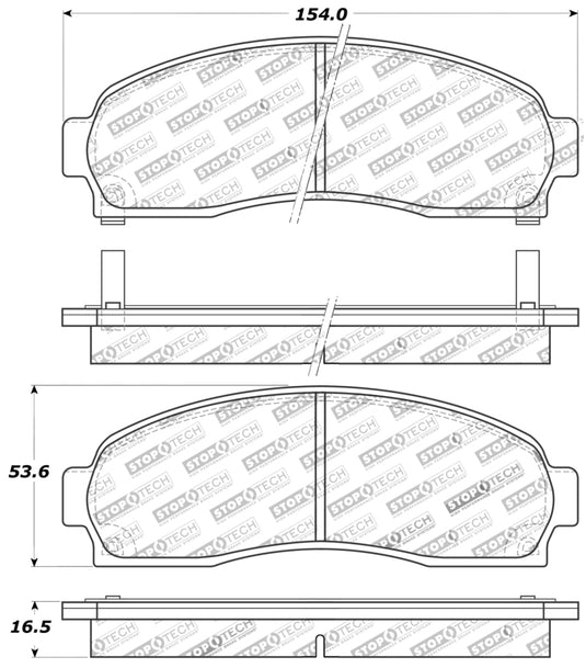 StopTech Sport Brake Pads w/Shims and Hardware - Rear