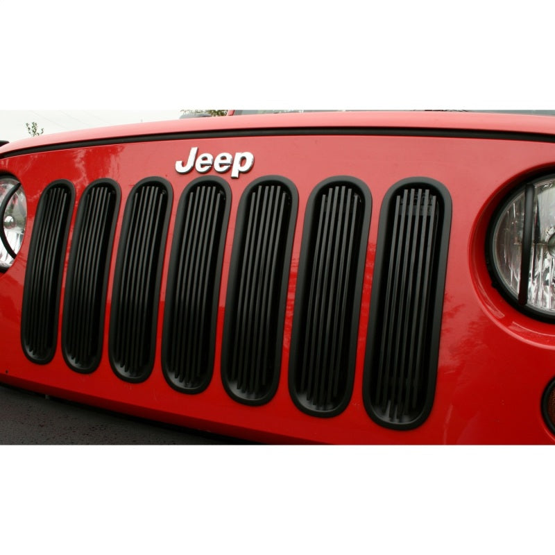 Load image into Gallery viewer, Rugged Ridge Billet Grille Insert Black 07-18 Jeep Wrangler JK
