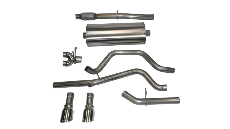 Load image into Gallery viewer, Corsa 14-19 GMC Sierra/Chevy Silv 1500 Crew Cab/Std. Bed 5.3L V8 Polished Sport Dual Rear CB Exhaust
