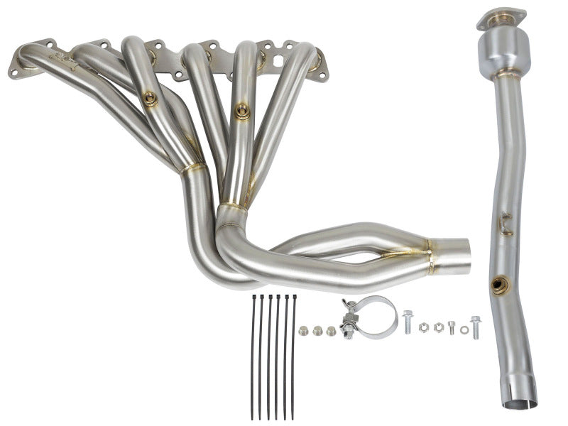 Load image into Gallery viewer, aFe Power Twisted Steel Long Tube Header &amp; Connection Pipes (Street Series) 01-16 Nissan Patrol
