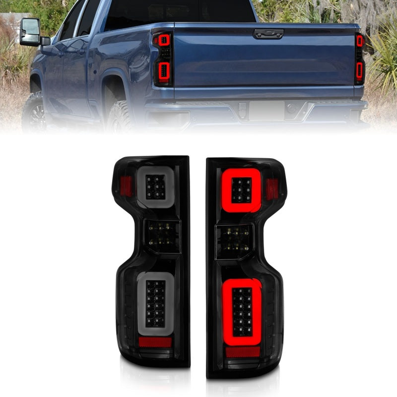 Load image into Gallery viewer, Anzo 19-21 Chevy Silverado Full LED Tailights Black Housing Smoke Lens G2 (w/C Light Bars)
