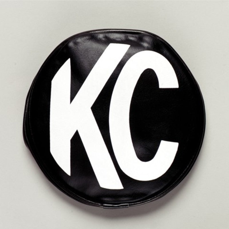 Load image into Gallery viewer, KC HiLiTES 5in. Round Soft Cover (Pair) - Black w/White KC Logo

