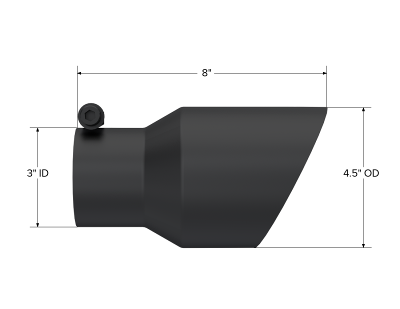 Load image into Gallery viewer, MBRP Universal Tip 4.5in OD 3in Inlet 8in Length Dual Walled Angled Exhaust Tip - Black
