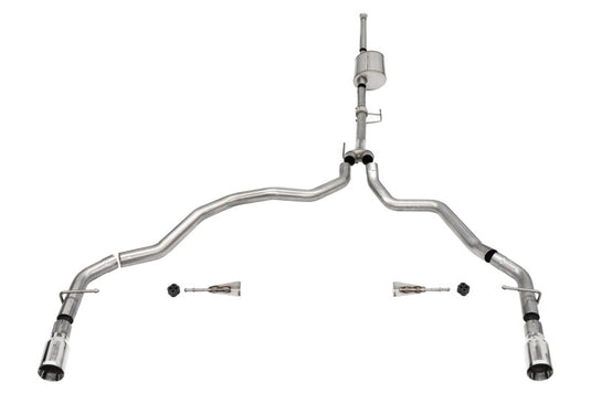 Corsa 2021-2025 Ford F-150 SuperCrew/6.5in Bed 3.5L V6 Sport Cat-Back Dual Rear Exit-Polished