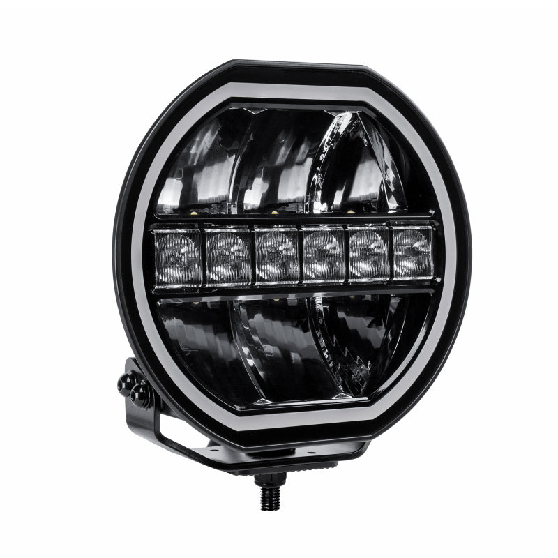 Load image into Gallery viewer, Go Rhino Xplor Blackout Series Maxline LED Hi/Low Beam w/Multi DRL (Surface Mount) 9in. - Blk
