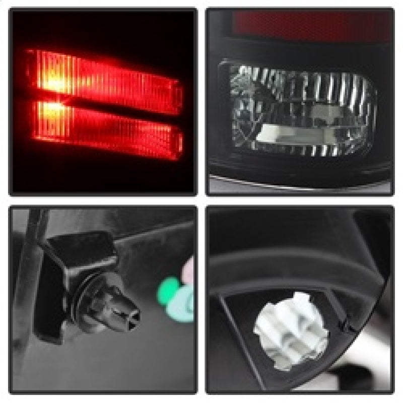 Load image into Gallery viewer, Spyder Dodge Ram 1500 09-14 LED Tail Lights Incandescent- Blk Smke ALT-YD-DRAM09-LED-BSM
