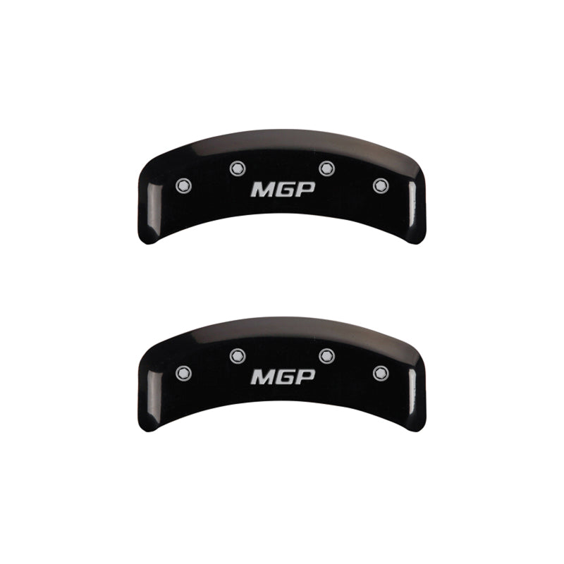 Load image into Gallery viewer, MGP 4 Caliper Covers Engraved Front &amp; Rear MGP Black finish silver ch
