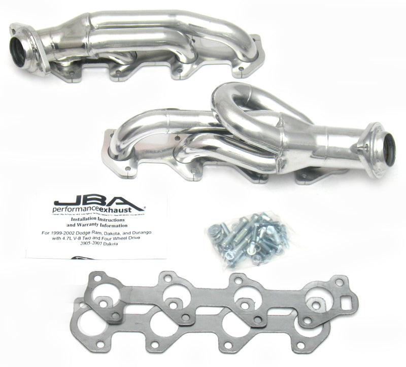 Load image into Gallery viewer, JBA 04-07 Doge Dakota 4.7L PowerTech 1-1/2in Primary Silver Ctd Cat4Ward Header
