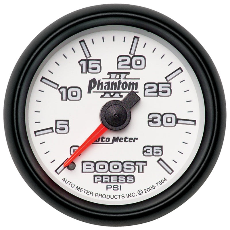 Load image into Gallery viewer, Autometer Phantom II 52.4mm Mechanical 0-35 PSI Boost Gauge
