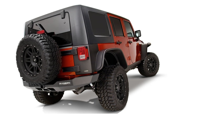 Load image into Gallery viewer, Bushwacker 07-18 Jeep Wrangler Unlimited Flat Style Flares 4pc 4-Door Sport Utility Only - Black
