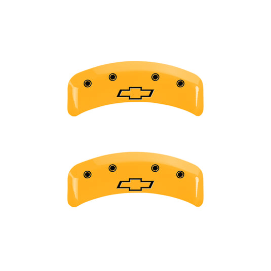 MGP 4 Caliper Covers Engraved Front & Rear Bowtie Yellow Finish Black Char 1997 Chevrolet Camaro