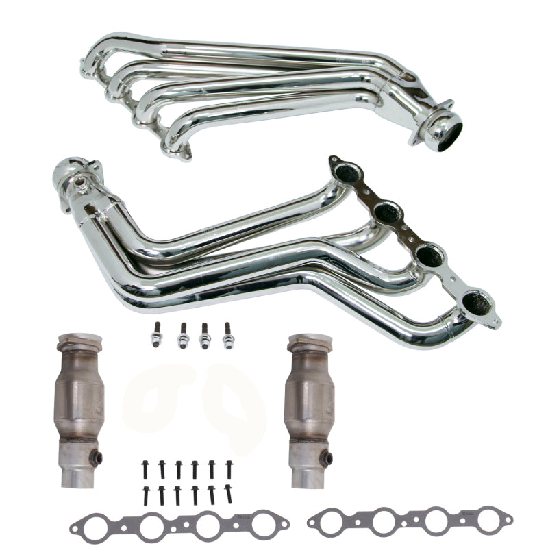 Load image into Gallery viewer, BBK 10-15 Camaro LS3 L99 Long Tube Exhaust Headers With Converters - 1-3/4 Chrome
