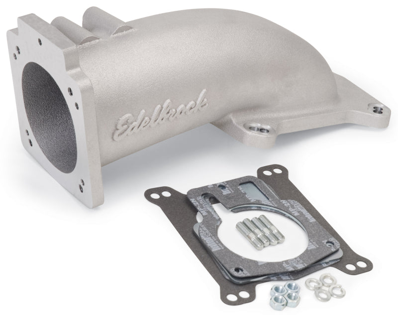 Load image into Gallery viewer, Edelbrock Ultra Low Profile Intake Elbow 90mm Throttle Body to Square-Bore Flange As-Cast Finish
