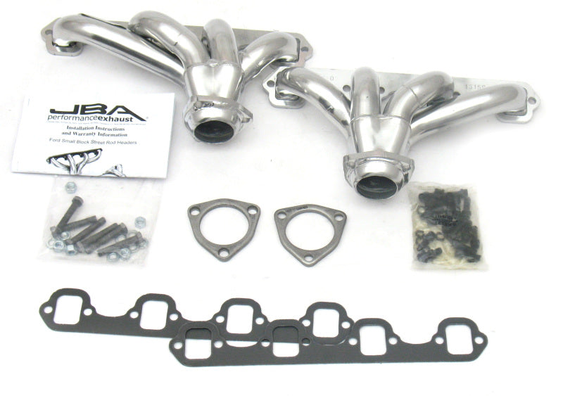 Load image into Gallery viewer, JBA Ford 260-351W SBF 1-5/8in Primary Silver Ctd Tight Tuck Header
