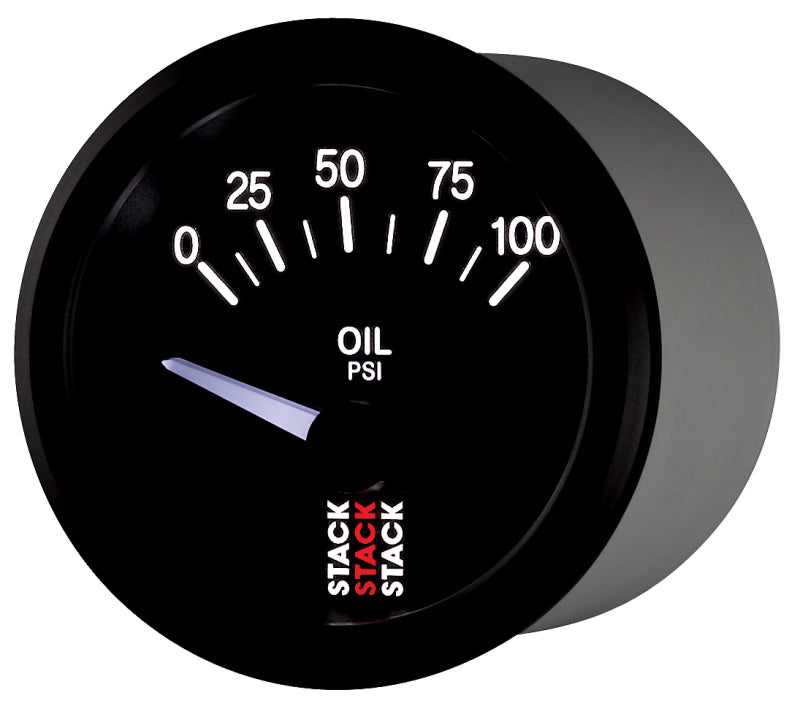 Load image into Gallery viewer, Autometer Stack Instruments 52mm 0-100 PSI 1/8in NPTF Electronic Oil Pressure Gauge - Black
