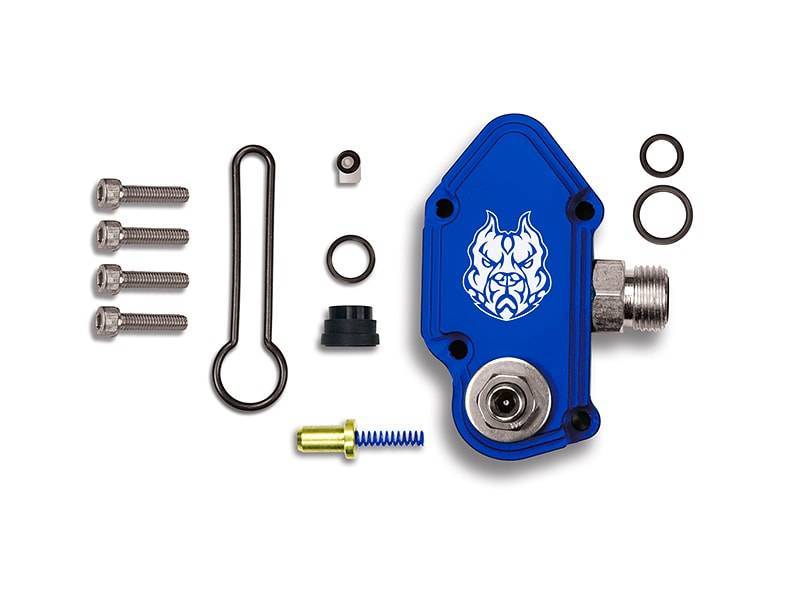Load image into Gallery viewer, Sinister Diesel 03-07 Ford Powerstroke 6.0L Blue Spring Kit with Adjustable Billet Spring Housing
