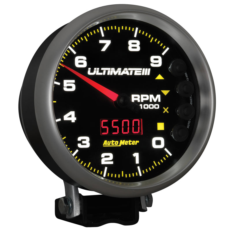 Load image into Gallery viewer, Autometer 5 inch Ultimate III Playback Tachometer 9000 RPM - Black
