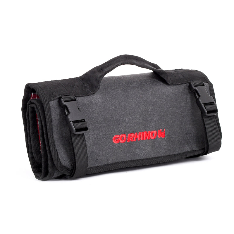 Load image into Gallery viewer, Go Rhino XVenture Gear First Aid Roll - Large (5x5in. Closed) 12oz Waxed Canvas - Black
