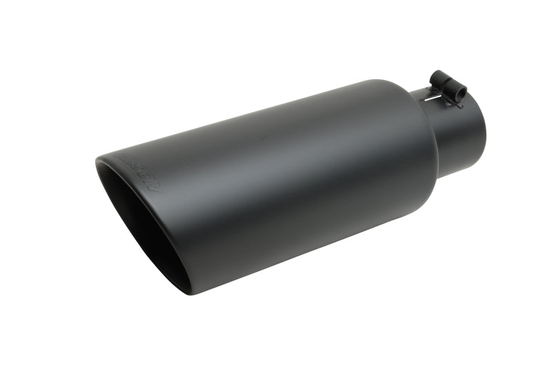 Load image into Gallery viewer, Gibson Round Dual Wall Angle-Cut Tip - 4in OD/2.5in Inlet/8in Length - Black Ceramic
