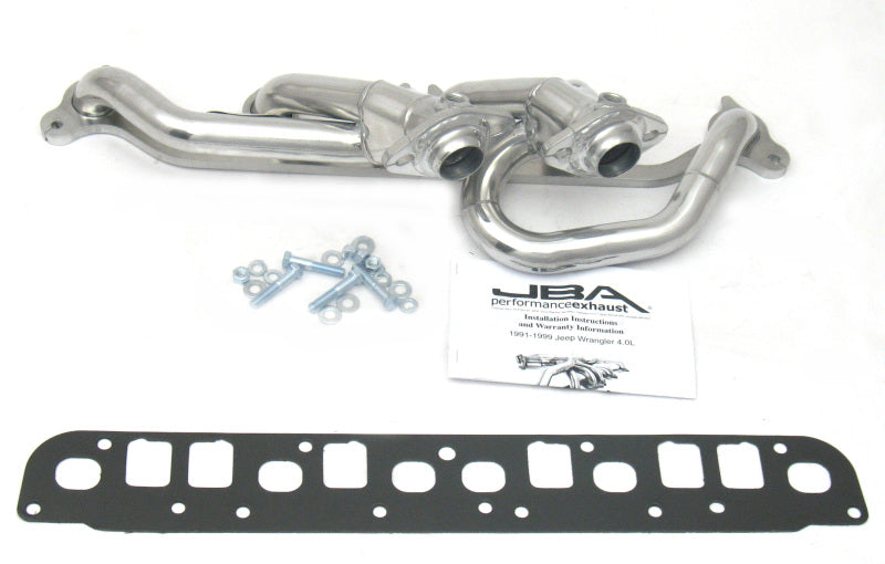 Load image into Gallery viewer, JBA 00-06 Jeep 4.0L 1-1/2in Primary Silver Ctd Cat4Ward Header
