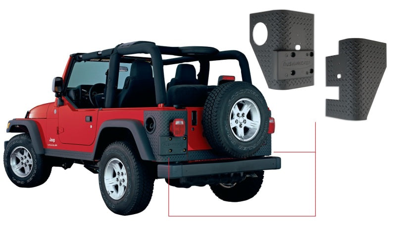 Load image into Gallery viewer, Bushwacker 97-06 Jeep Wrangler Trail Armor Rear Corners - Black
