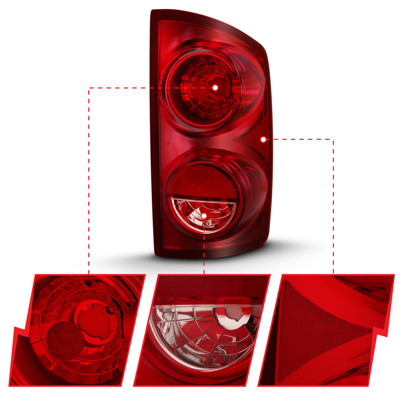 Load image into Gallery viewer, ANZO 2007-2009 Dodge Ram 1500 Tail Light Red Lens (OE)
