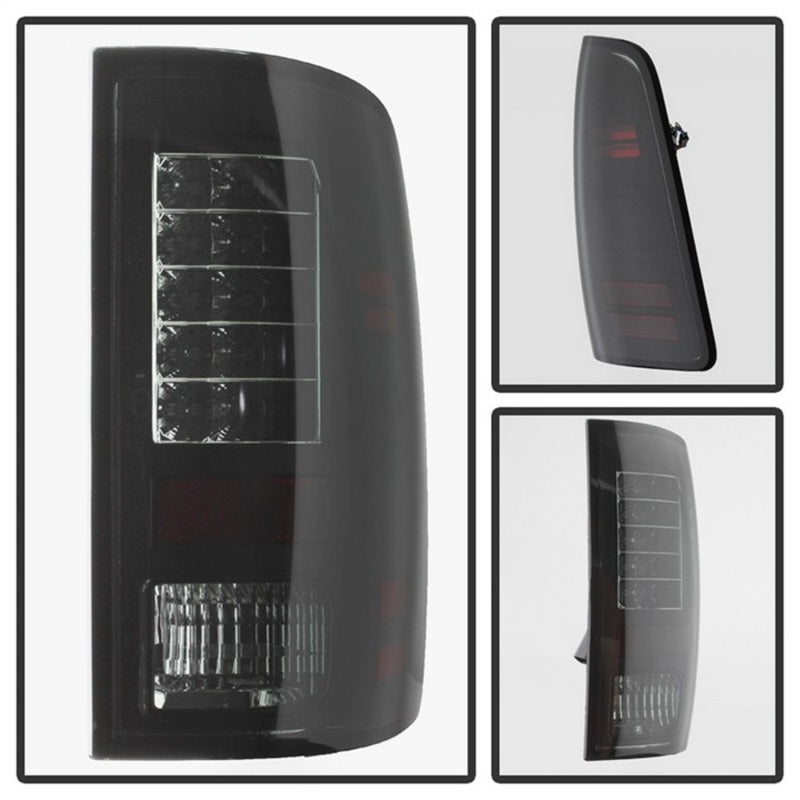 Load image into Gallery viewer, Spyder Dodge Ram 1500 09-14 LED Tail Lights Incandescent- Blk Smke ALT-YD-DRAM09-LED-BSM
