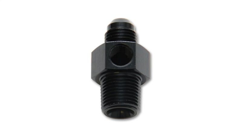 Load image into Gallery viewer, Vibrant -8AN Male to 3/8in NPT Male Union Adapter Fitting w/ 1/8in NPT Port
