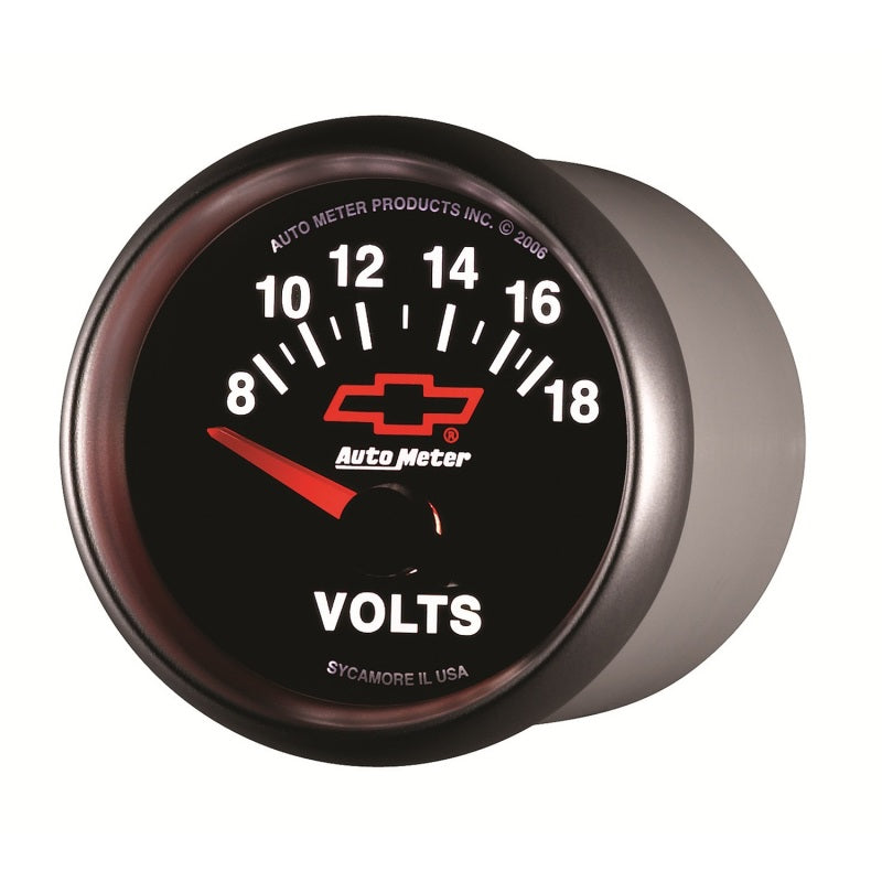Load image into Gallery viewer, Autometer GM Bowtie Black 2-1/16 Voltmeter 8-18V
