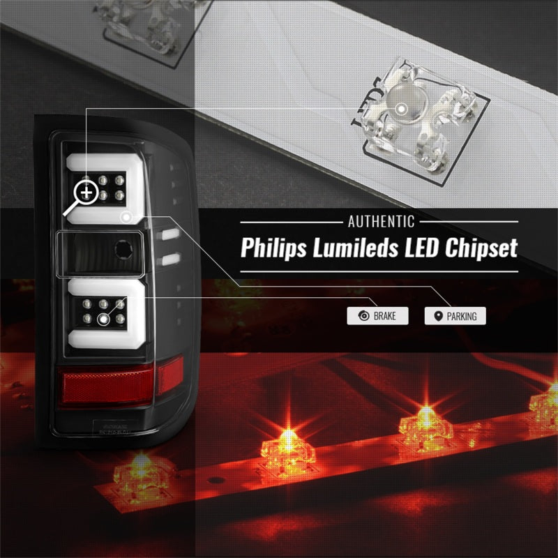 Load image into Gallery viewer, Spyder Chevy 1500 14-16 Light Bar LED Tail Lights All Blk ALT-YD-CS14-LBLED-BKV2
