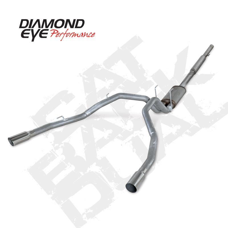 Load image into Gallery viewer, Diamond Eye KIT 3in Catback DUAL SS: DODGE 1500 2009-12 HEMI
