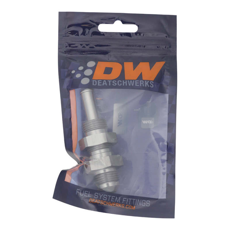 Load image into Gallery viewer, DeatschWerks 8AN Male Flare to Straight 3/8in Single Hose Barb - Anodized DW Titanium
