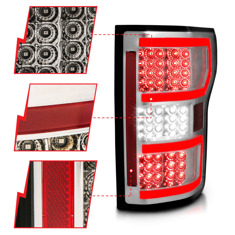 Load image into Gallery viewer, ANZO 18-19 Ford F-150 LED Taillights Chrome
