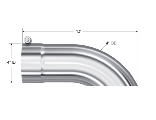 MBRP Universal Tip 4 O.D. Turn Down 4 inlet 12 length