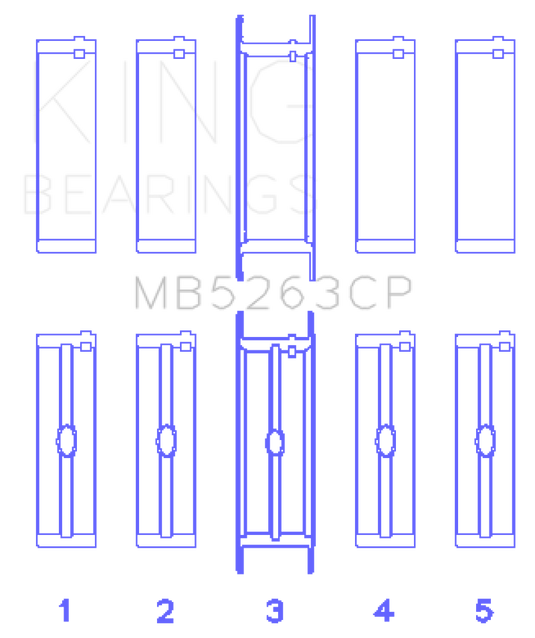 King Engine Bearings 00-03 Ford F-650/F-750 T444E (Size STD) Crankshaft Main Bearing Set