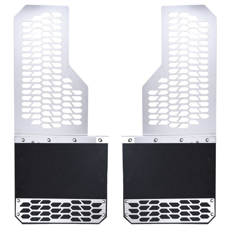Load image into Gallery viewer, Putco 14-20 Chevrolet Silverado LD / GMC Sierra LD - Set of 2 Mud Skins - Brushed SS w/ Hex Shield
